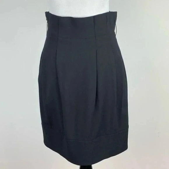 BcbgMaxazria skirt size 0 black 40% wool pencil avant garde career - Picture 5 of 10